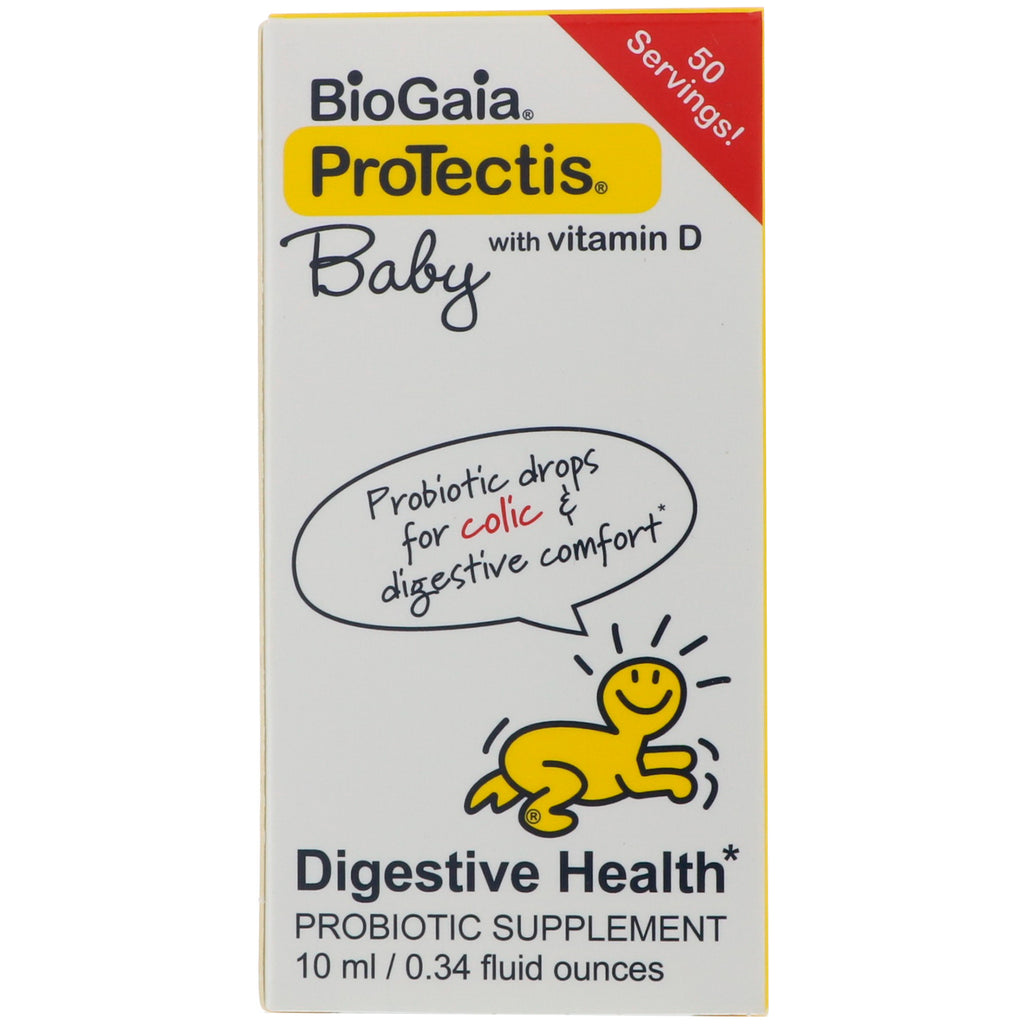 BioGaia, ProTectis, Baby, med vitamin D, matsmältningshälsa, probiotikatillskott, 0,34 fl oz (10 ml)