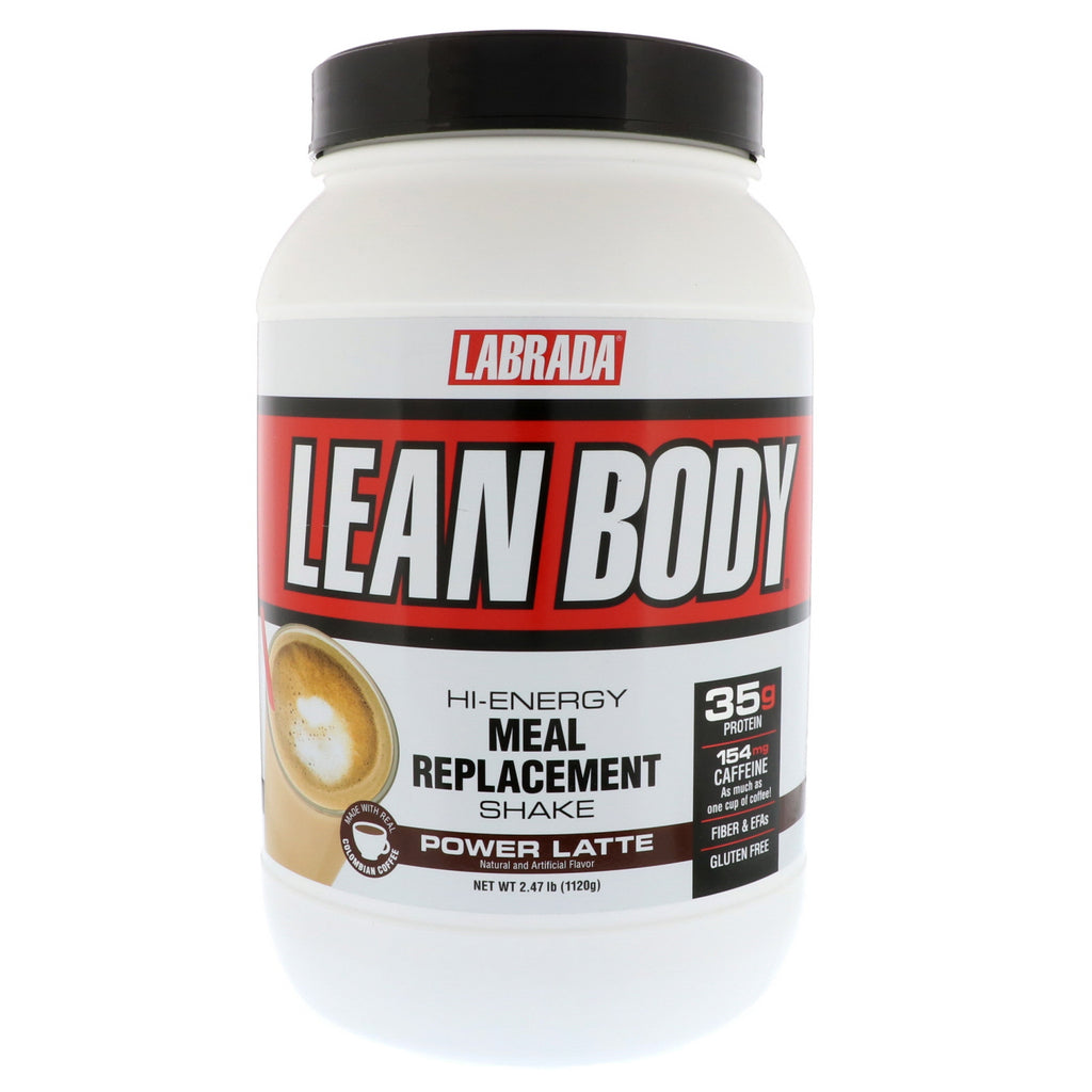 Labrada Nutrition, Lean Body, Hi-Energy maaltijdvervangende shake, Power Latte, 1120 g (2,47 lbs)