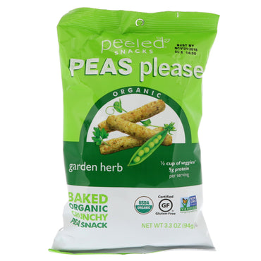 Peeled Snacks, Peas Please, , Garden Herb, 3.3 oz (94 g)