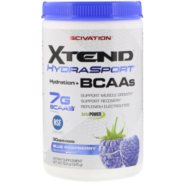 Scivation, Xtend HydraSport, Hydration + BCAA'er, Blue Raspberry, 12,2 oz (345 g)