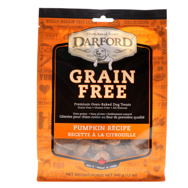 Darford, Grain Free, ขนมสุนัขอบในเตาอบระดับพรีเมียม สูตรฟักทอง 12 ออนซ์ (340 กรัม)