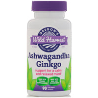 Récolte sauvage de l'Oregon, Ashwagandha Ginkgo, 90 capsules végétariennes