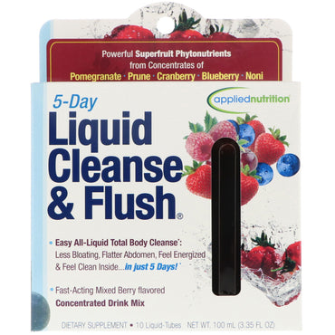 appliednutrition, 5 Day Liquid Cleanse & Flush, Mixed Berry, 10 Flüssigkeitstuben, je 10 ml