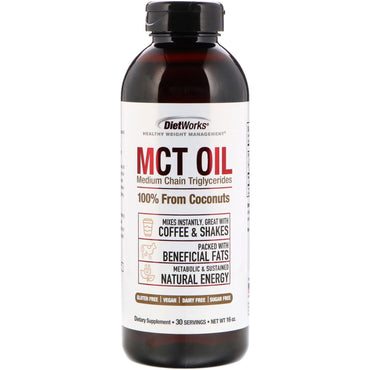 DietWorks, aceite MCT, 16 oz