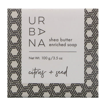 European Soaps, LLC, Urbana, Shea Butter Enriched Soap, Citrus + Seed, 3.5 oz (100 g)