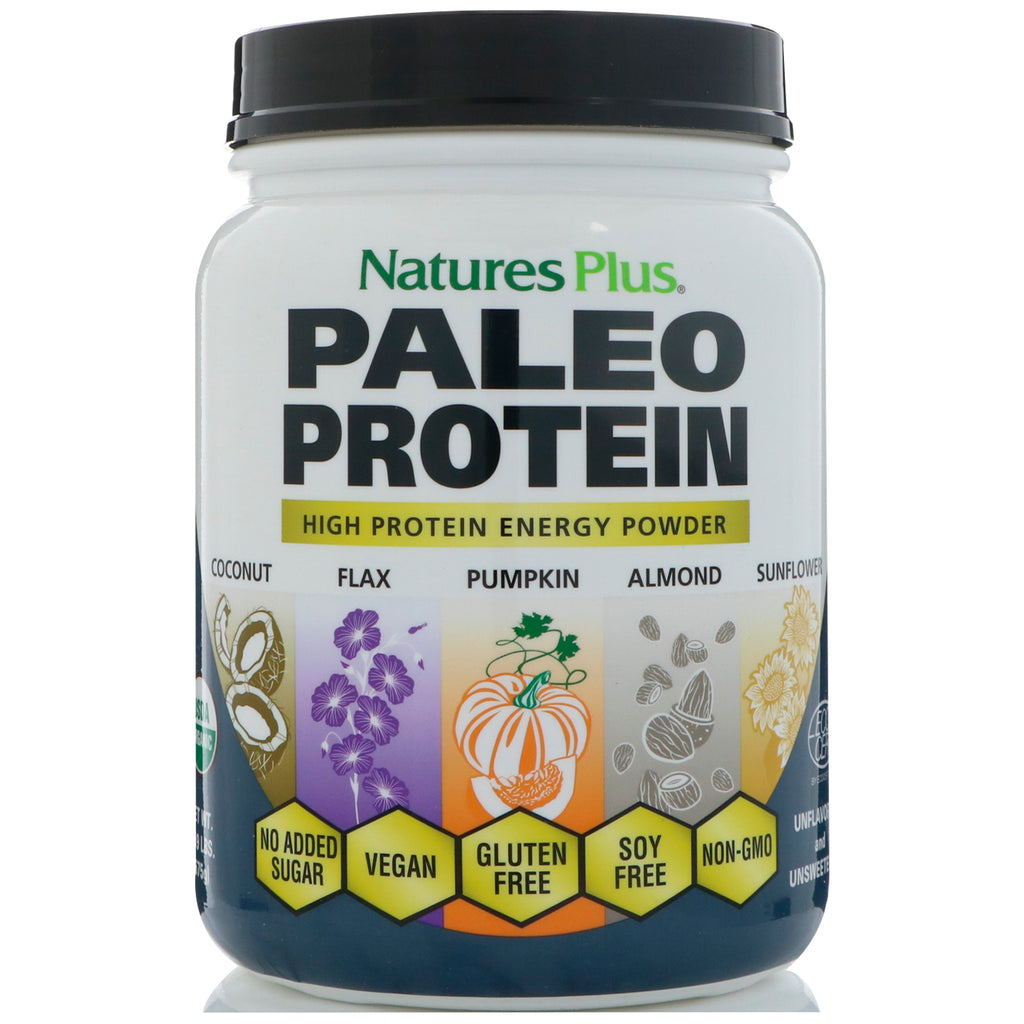 Nature's Plus, Proteína Paleo, sin sabor y sin azúcar, 1,49 lbs (675 g)