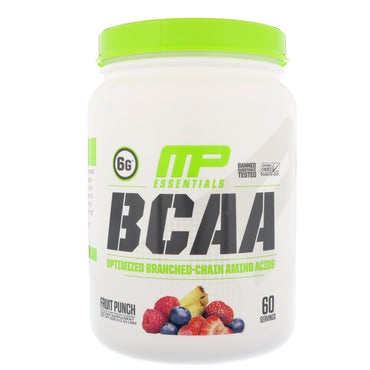 MusclePharm, BCAA Essentials, Punch cu fructe, 1,14 lbs (516 g)