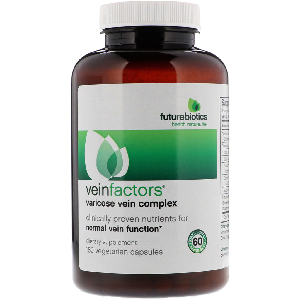 Futurebiotics, veinfactors, complesso di vene varicose, 180 capsule vegetariane