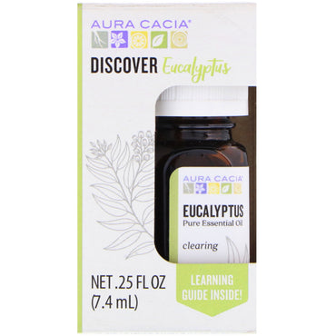 Aura Cacia, Descubra Eucalipto, Óleo Essencial, 7,4 ml (0,25 fl oz)