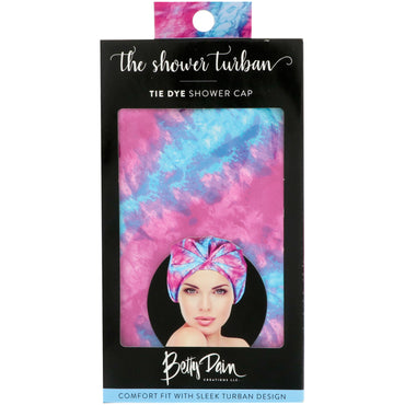 Betty Dain Creations, LLC, The Shower Turban, Bonnet de douche Tie Dye, 1 bonnet de douche