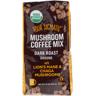 Four Sigmatic, Mushroom Coffee Mix, Dark Roast Ground, 12 oz (340 g)