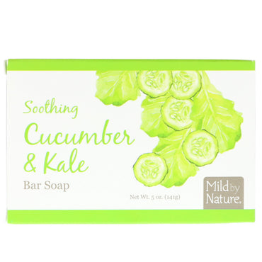 Mild By Nature, Soothing Bar Soap, Cucumber & Kale, 5 oz (141 g)