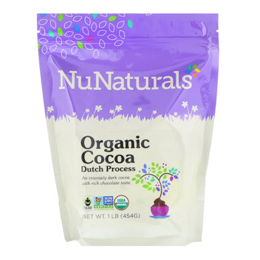 NuNaturals, pudră de proces olandeză de cacao, 1 lb (454 g)
