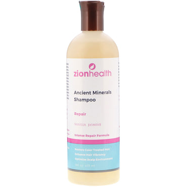 Zion Health, Shampoing aux minéraux anciens, réparateur, vanille jasmin, 16 fl oz (473 ml)