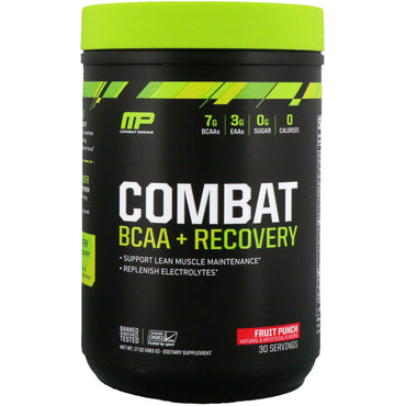 MusclePharm, Combat BCAA + Recovery, Fruit Punch, 17 ออนซ์ (483 กรัม)