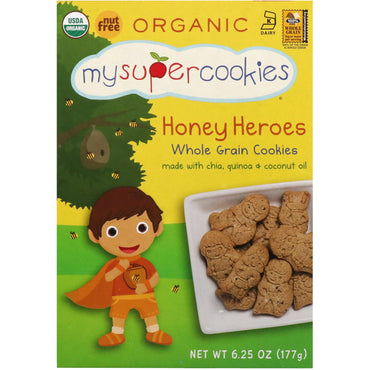 MySuperCookies Biscoitos de grãos integrais Honey Heroes 177 g (6,25 onças)