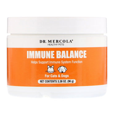 Dr. Mercola, Animale de companie sănătoase, echilibru imunitar, pentru pisici și câini, 3,38 oz (96 g)
