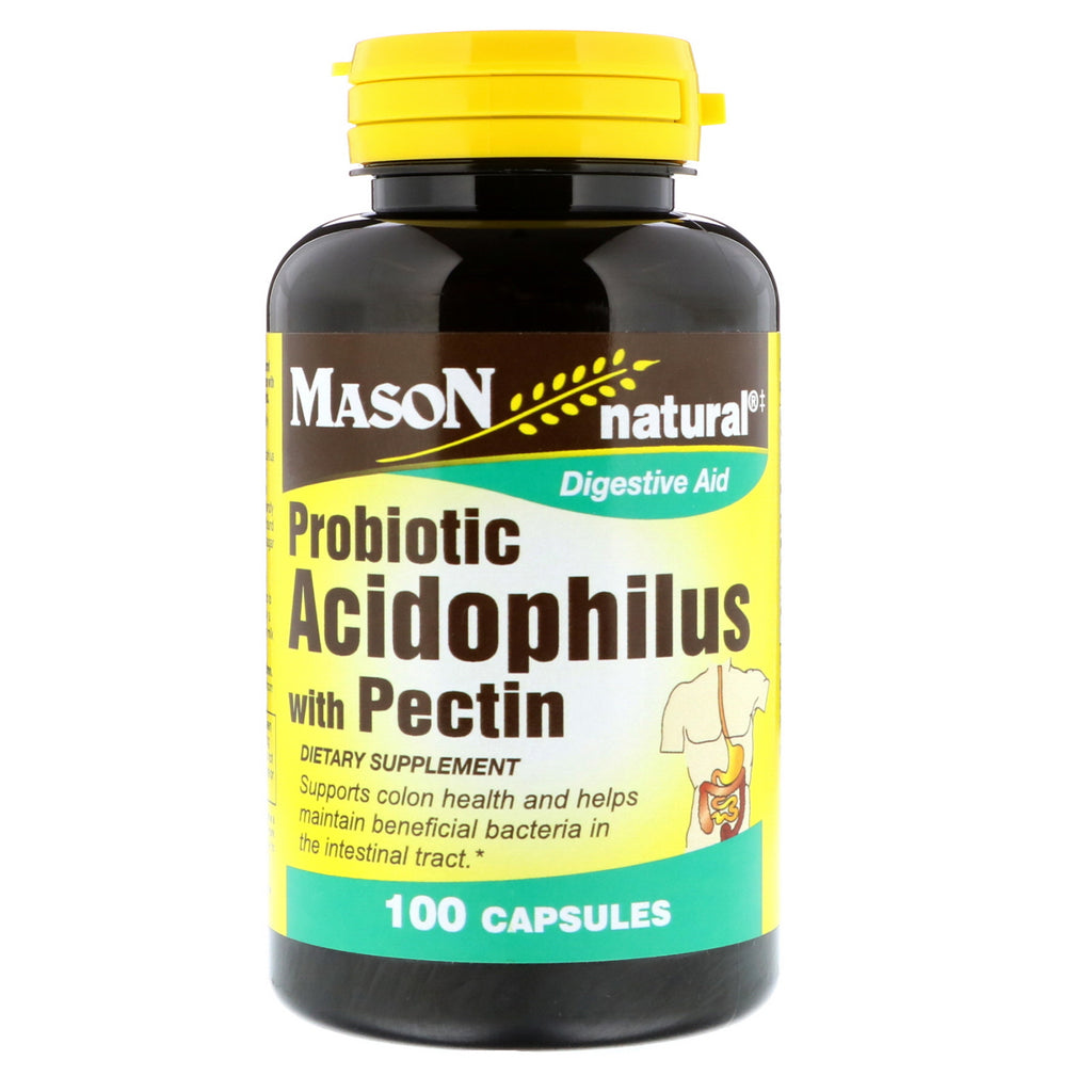 Mason Natural, Probiótico Acidophilus con pectina, 100 cápsulas