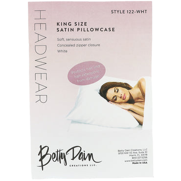 Betty Dain Creations, LLC, nakrycia głowy, satynowa poszewka na poduszkę typu king-size, 1 poszewka na poduszkę