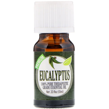 Helbredende løsninger, 100 % ren æterisk olie af terapeutisk kvalitet, Eucalyptus, 0,33 fl oz (10 ml)