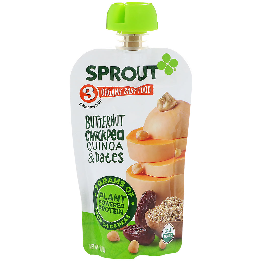Sprout Baby Food Steg 3 Butternut Kikärtsquinoa & Dadlar 4 oz (113 g)
