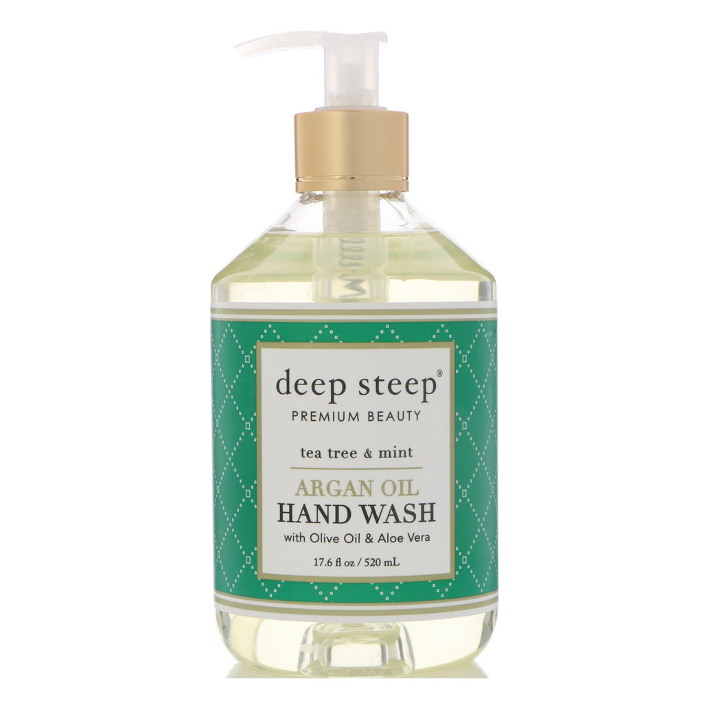 Deep Steep, Arganöl-Handwaschmittel, Teebaum und Minze, 17,6 fl oz (520 ml)