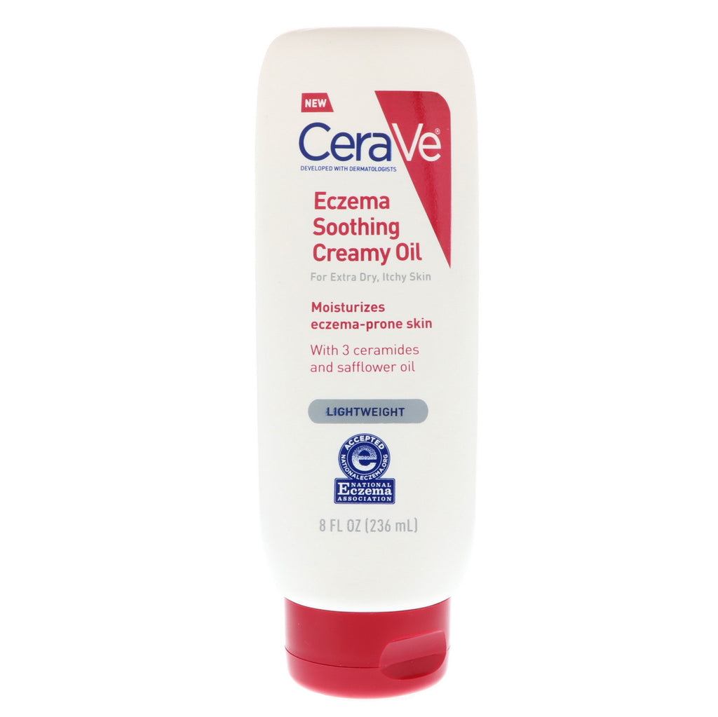 CeraVe, Aceite cremoso calmante para el eczema, para piel muy seca y con picazón, 8 fl oz (236 ml)