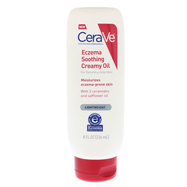 CeraVe, óleo cremoso calmante para eczema, para pele extremamente seca e com coceira, 236 ml (8 fl oz)