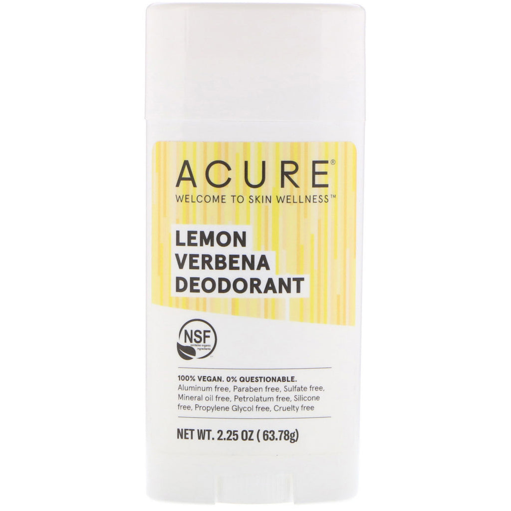 Acure, Deodorant, Lemon Verbena, 2.25 oz (63.78 g)