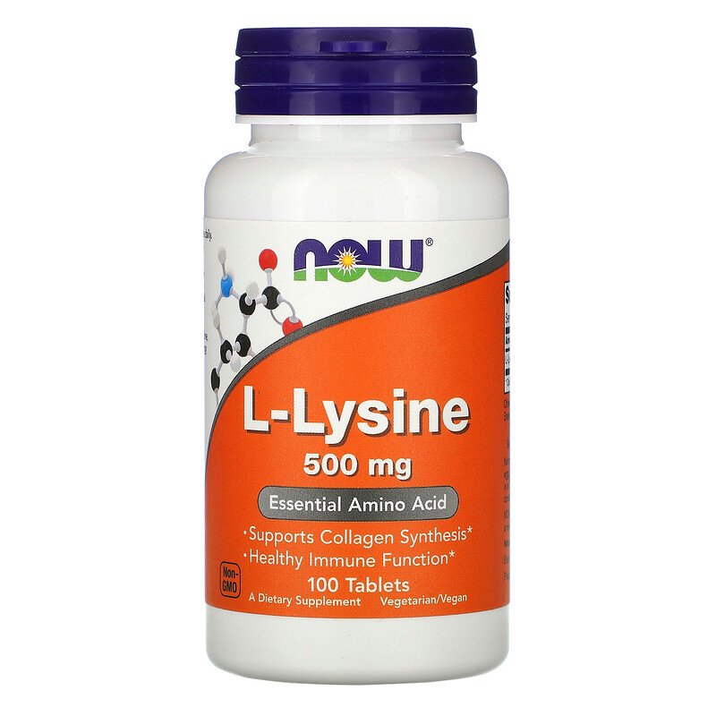 Now Foods, L-Lysine, 500 מ"ג, 100 טבליות