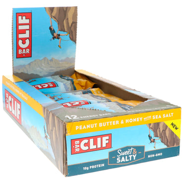 Clif Bar 에너지 바 바다 소금이 함유된 땅콩 버터 & 허니 바 12개 각 68g(2.40oz)