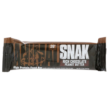 Universal Nutrition Animal Snak Bar Mantequilla de maní rica en chocolate 1 barra 3,3 oz (94,6 g)