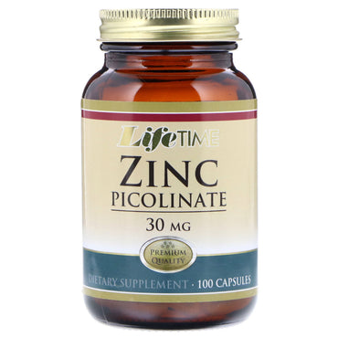 Life Time, Picolinato de zinc, 30 mg, 100 cápsulas