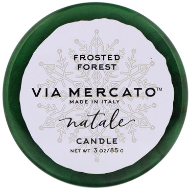 European Soaps, LLC, Via Mercato, Natale, Candela, Frosted Forest, 3 once (85 g)