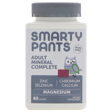 Smartypants, mineral completo para adultos, magnesio, mezcla de bayas, 60 masticables