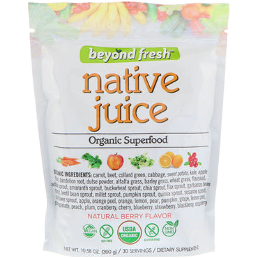 Beyond Fresh, Native Juice, superalimento, sabor natural a bayas, 10,58 oz (300 g)