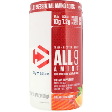 Dymatize Nutrition, All 9 Amino, Orange Cranberry, 15,87 oz (450 g)