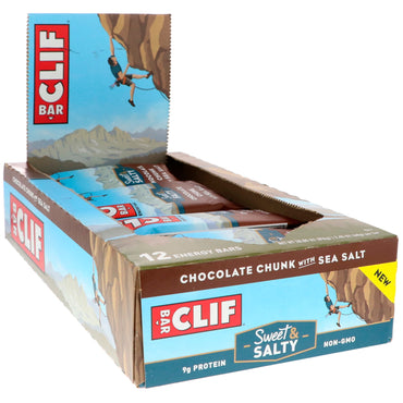 Clif Bar Energy Bars Sjokoladebit med havsalt 12 barer 2,40 oz (68 g) hver