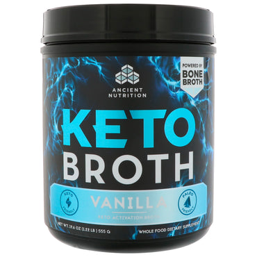Dr. Axe / Ancient Nutrition, Keto Broth, Keto Activation Broth, Vanilla, 19.6 oz (555 g)