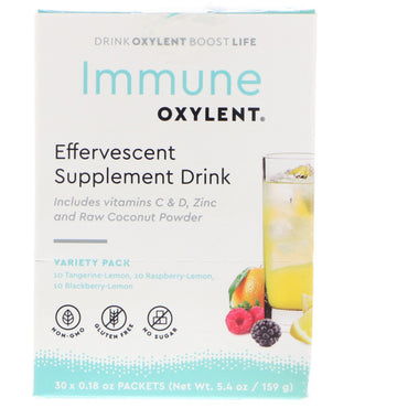 Vitalah, Immune, Effervescent Supplement Drink, Variety Pack, 30 Packet 0.18 oz (5.3) Each