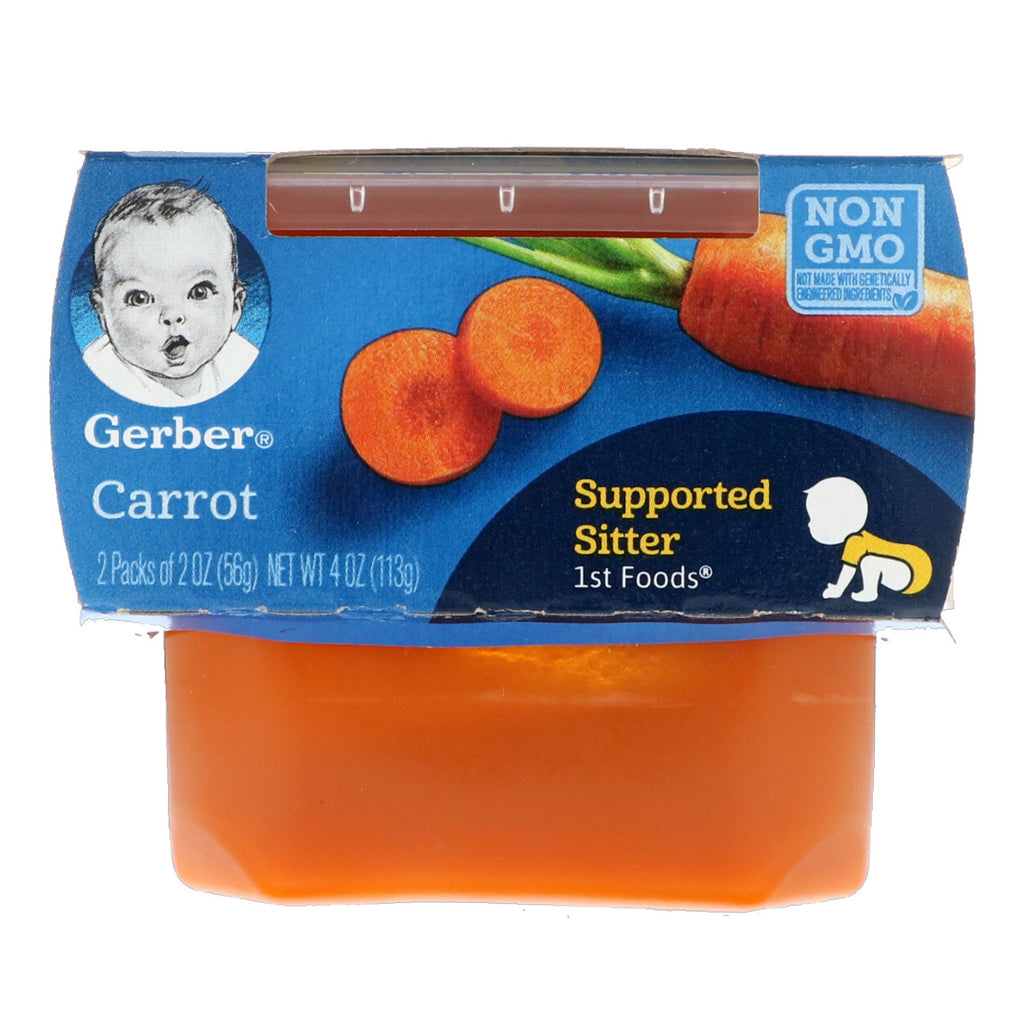 Gerber 1st Foods Zanahoria, paquete de 2, 2 oz (56 g) cada una