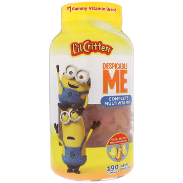 L'il Critters, Despicable Me Complete מולטי ויטמין, טעמי פירות טבעיים, 190 גומי