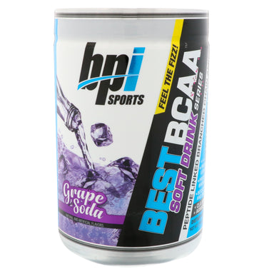 BPI Sports, ベスト BCAA ソフトドリンク シリーズ、グレープソーダ、11.64 オンス (300 g)