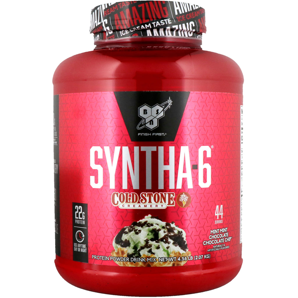 BSN, Syntha-6, Cold Stone Creamery, Mint Mint Chocolate Chocolate Chip, 4,56 lb (2,07 kg)