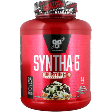 BSN, Syntha-6, Cold Stone Creamery, Mint Mint Chocolate Chocolate Chip, 2,07 kg (4,56 lb)