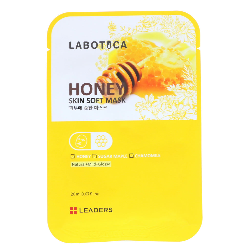 Leaders, Laborica, Masque doux pour la peau au miel, 1 masque, 20 ml