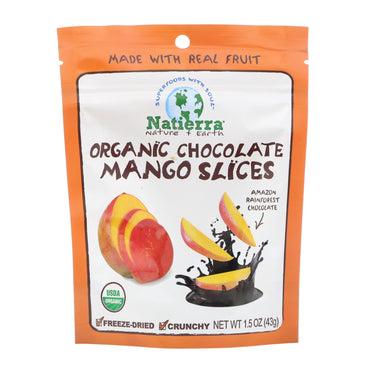 Natierra Nature's All, tranches de mangue au chocolat lyophilisées, 1,5 oz (43 g)