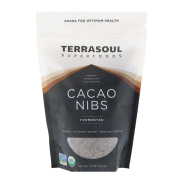 Terrasoul Superfoods, حبيبات الكاكاو، مخمرة، 16 أونصة (454 جم)