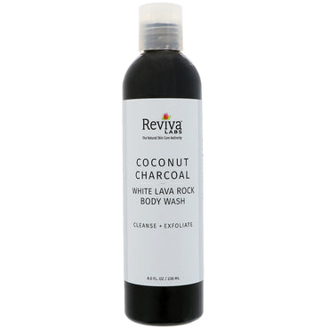 Reviva Labs, Coconut Charcoal White Lava Rock Body Wash, 8 fl oz (236 ml)