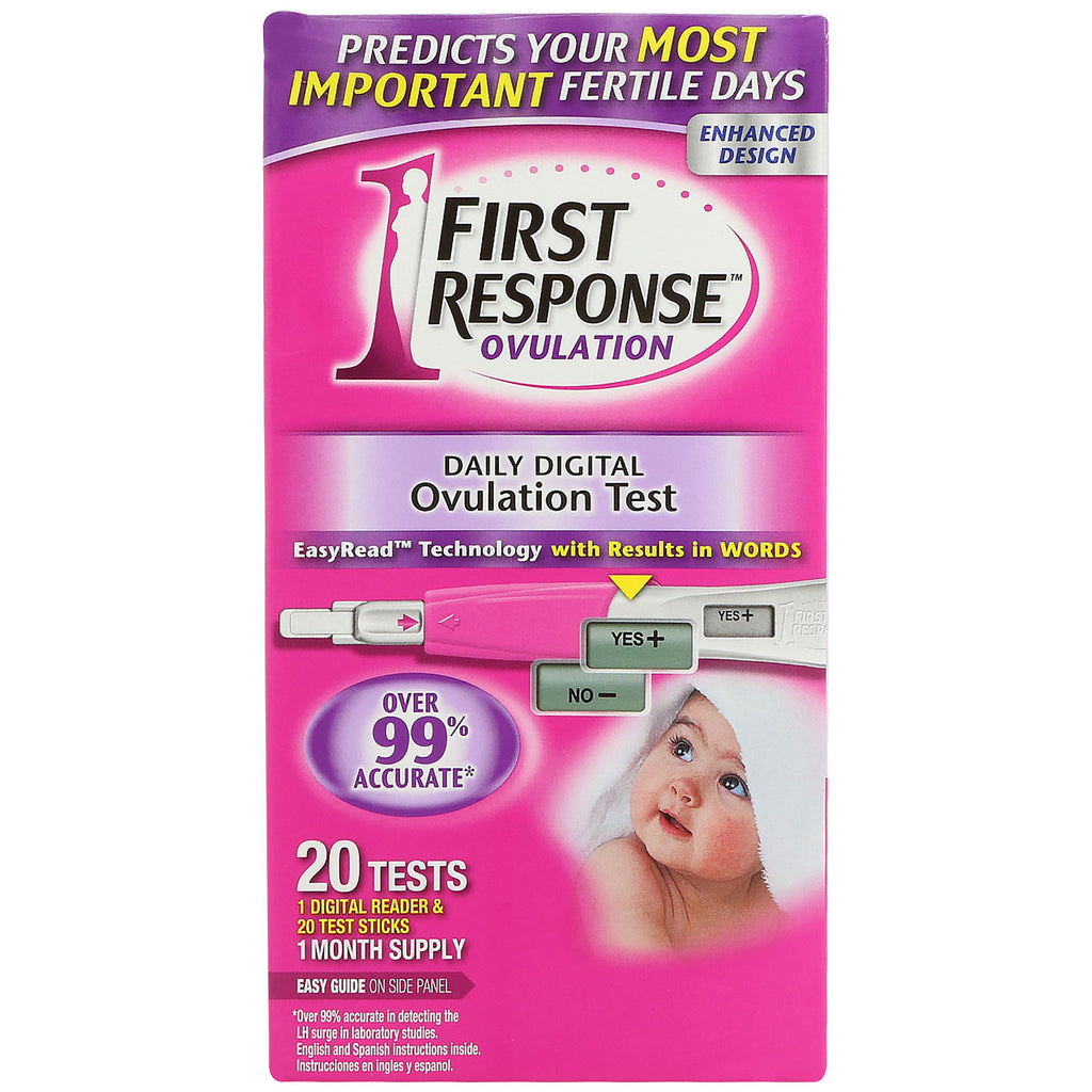 Première réponse, ovulation numérique quotidienne, 20 tests